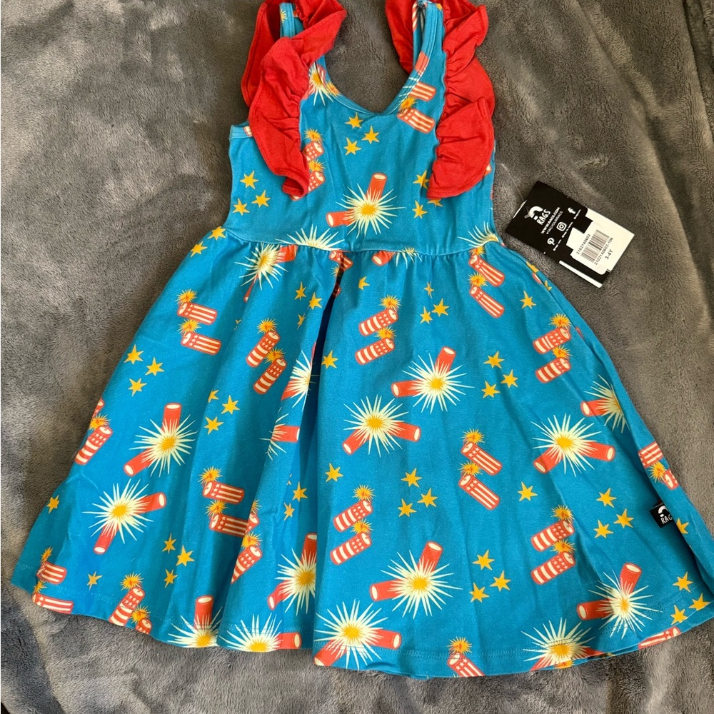 Rags to Raches Blue and Red Firework Dress